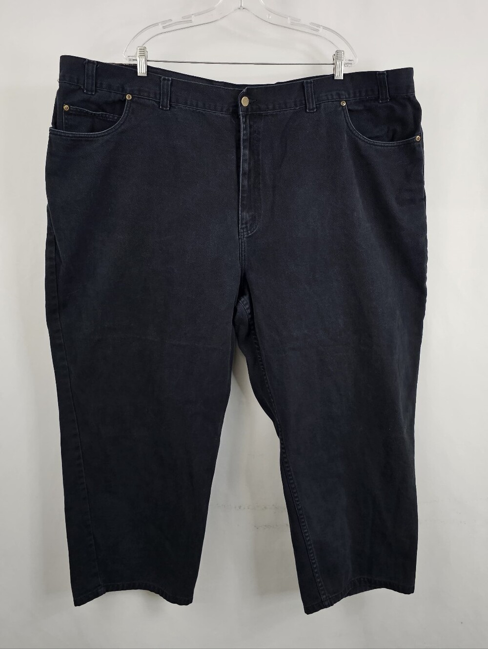 Harbor Bay Men's Black Denim Big & Tall Straight Leg Jeans, Sz 54 x 28
